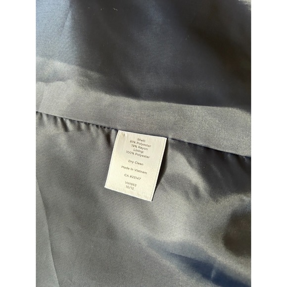 Talbots Women's Blazer Suit Jacket Size 14P Navy Blue Woven Full Zip Career - Picture 7 of 7